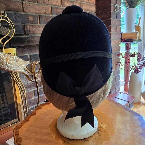 Thomas Townend & Collmest - Vintage Traditional Velvet Equestrian Riding Hat - Picture 4 of 11